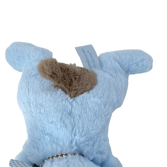 Bearington Baby Collection Relaxed Blue Rattle Dog Plush 8" Stuffed Animal Toy - Picture 6 of 11